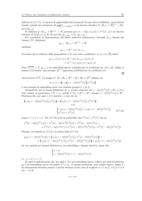 Immersioni aperte in dimensione infinita - Dipartimento di Matematica