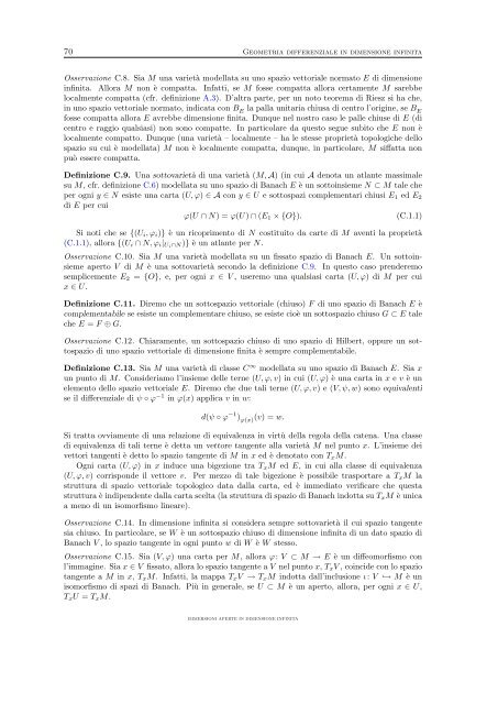 Immersioni aperte in dimensione infinita - Dipartimento di Matematica