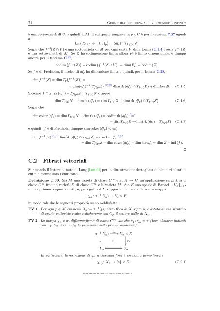 Immersioni aperte in dimensione infinita - Dipartimento di Matematica