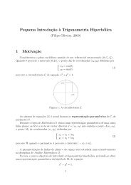 Pequena Introduç˜ao `a Trigonometria Hiperbólica 1 Motivaç˜ao