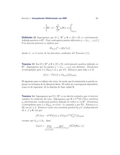 Introducción a la teoría de Funciones Radiales - UNAM