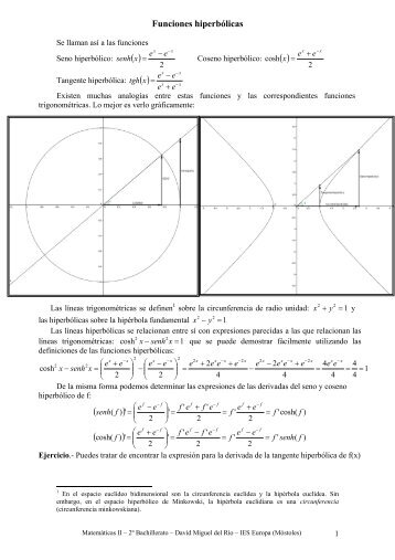 Funciones hiperbólicas - David Miguel del Río