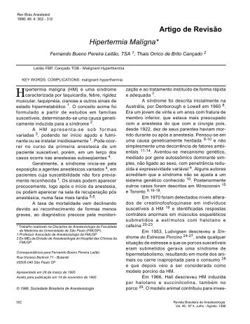 Hipertermia Malígna* Artigo de Revisão