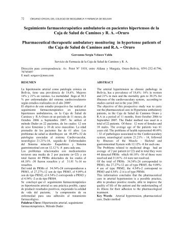 Seguimiento farmacoterapéutico ambulatorio en pacientes ... - SciELO