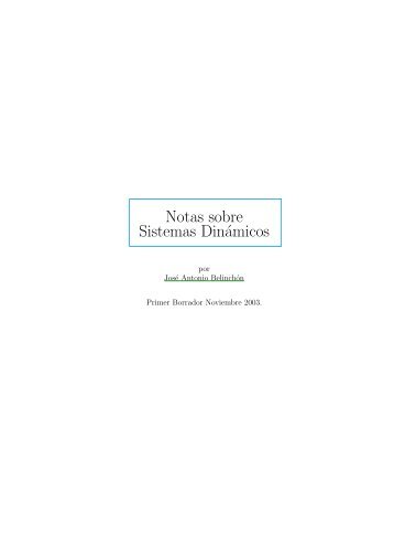 Notas sobre Sistemas Dinámicos - Modelación Matemática y ...