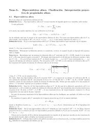 Tema 8.- Hipercuádricas afines. Clasificación. Interpretación proyec ...