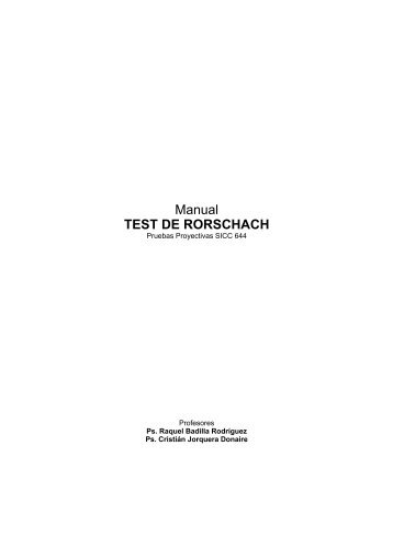 Manual Test de Rorschach.pdf - Freelance Soluciones Psicologicas
