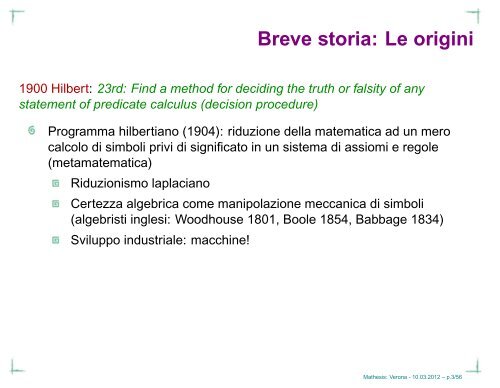 Link alle Slide Conferenza La Macchina di Turing - ITIS G. Marconi