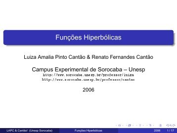 Funções Hiperbólicas - Unesp