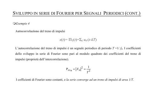 TEORIA DEI SEGNALI CERTI - Comlab