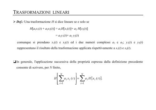 TEORIA DEI SEGNALI CERTI - Comlab