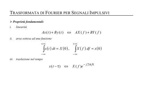 TEORIA DEI SEGNALI CERTI - Comlab