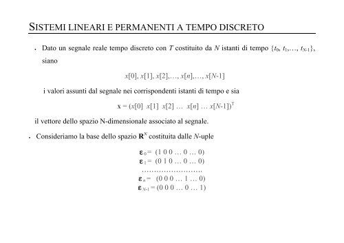 TEORIA DEI SEGNALI CERTI - Comlab