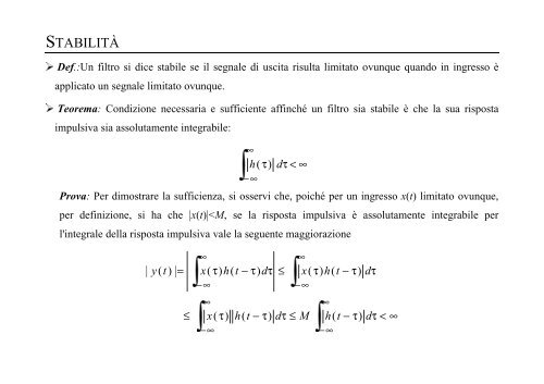 TEORIA DEI SEGNALI CERTI - Comlab