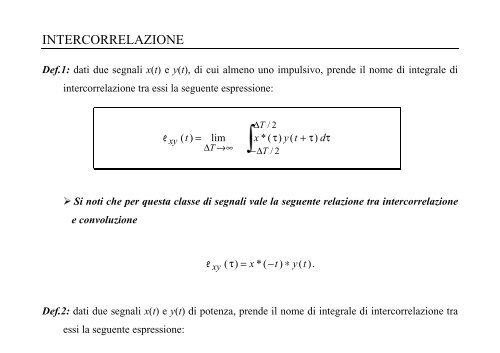 TEORIA DEI SEGNALI CERTI - Comlab