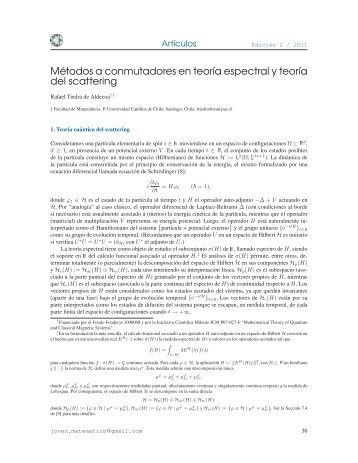 Métodos a conmutadores en teoría espectral y teoría del scattering