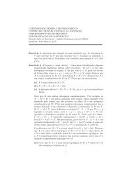 Quarta lista de exercícios - Departamento de Matemática