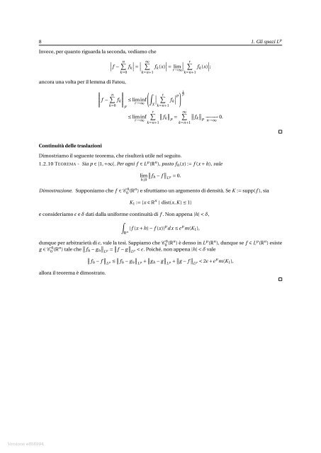 Istituzioni di Analisi Matematica - Home Page degli Studenti di ...