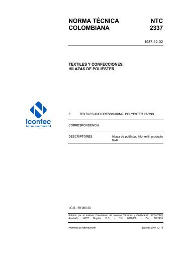 NORMA TÉCNICA NTC COLOMBIANA 2337 - Icontec