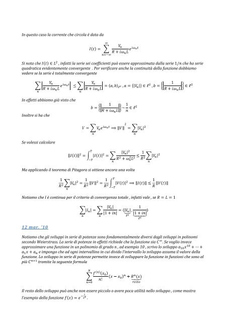 Appunti di Metodi Matematici 1 - Guido Cioni