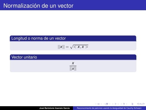 Reconocimiento de Patrones usando la desigualdad de Cauchy ...