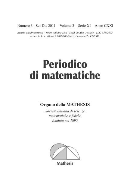 Periodico di matematiche - Mathesis