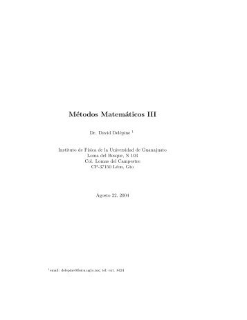metodos_matematicos_III.pdf (6.9Mb) - IFUG - Universidad de ...