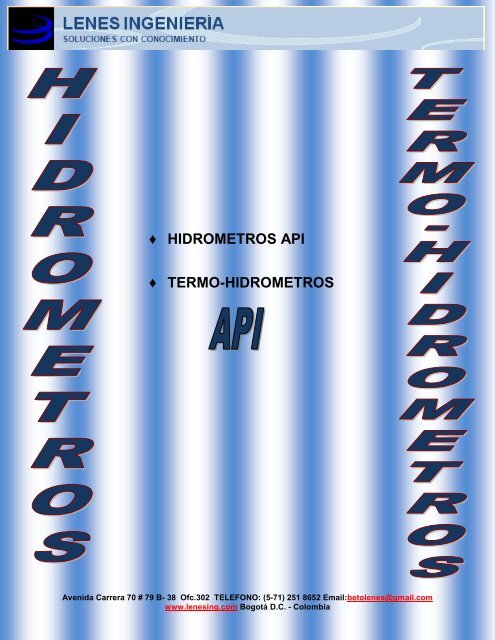 HIDROMETROS API TERMO-HIDROMETROS