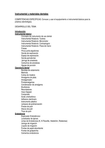 Instrumental y materiales dentales