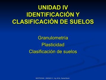 unidad iv identificación y clasificación de suelos - unne