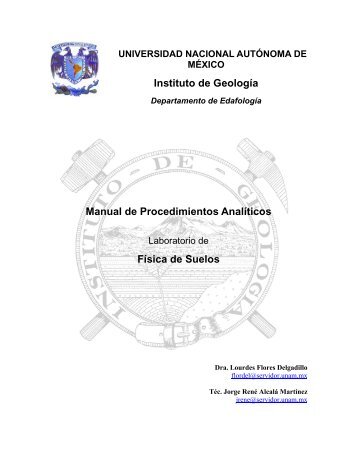 Manual de Procedimientos Analíticos - Instituto de Geología - UNAM