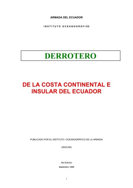 Derrotero Inocar Instituto Oceanografico De La Armada Derrotero Inocar Instituto Oceanografico De La Armada