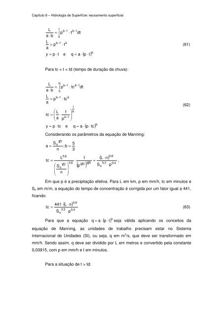 8 HIDROLOGIA DE SUPERFÍCIE: escoamento superficial 8.1 ...