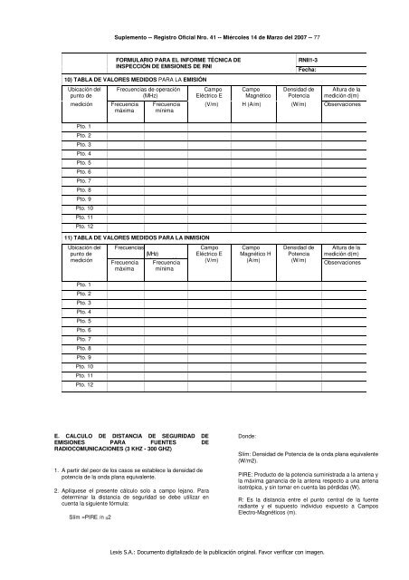 Registro Oficial Normas Técnicas Ambientales