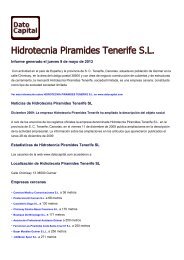 Hidrotecnia Piramides Tenerife SL, España - Dato Capital