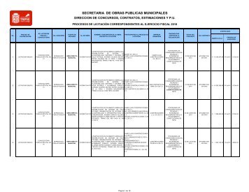 Licitaciones de Obras Publicas Municipales 2010 - Tepic