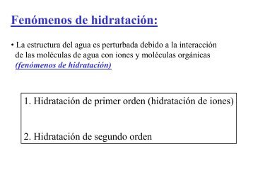 Fenómenos de hidratación: