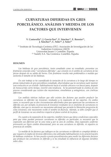 curvaturas diferidas en gres porcelánico. análisis y ... - Qualicer