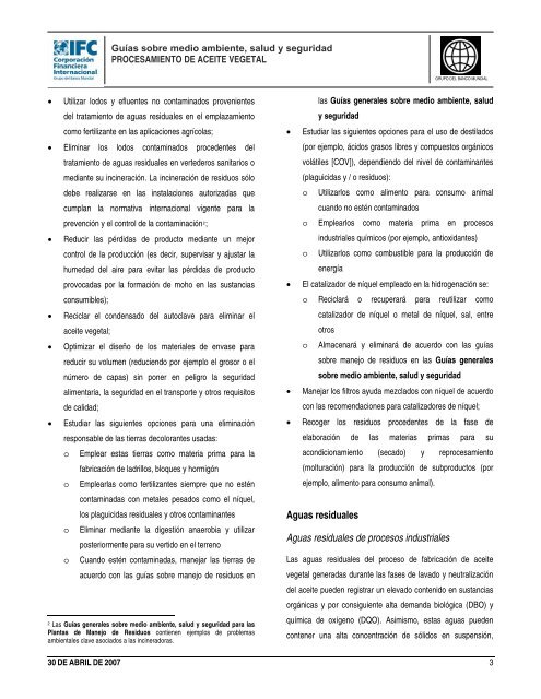 Guía sobre medio ambiente, salud y seguridad para el ... - IFC