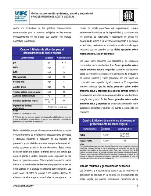 Guía sobre medio ambiente, salud y seguridad para el ... - IFC