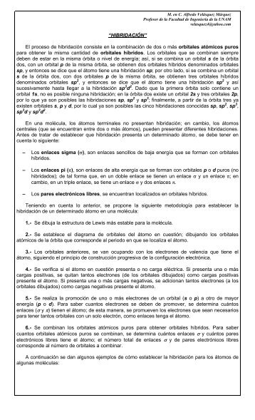 “HIBRIDACIÓN” El proceso de hibridación consiste en la ... - UNAM