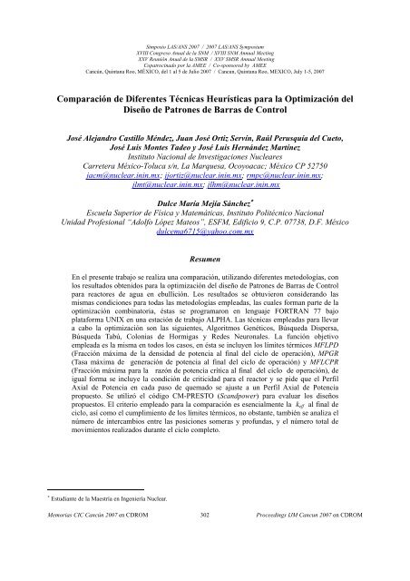 Comparación de Diferentes Técnicas Heurísticas para la ... - LAS-ANS