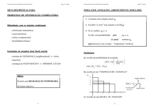 TÉCNICAS HEURÍSTICAS PARA OPTIMIZAÇÃO COMBINATÓRIA