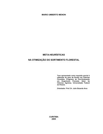 meta-heurísticas na otimização do sortimento florestal