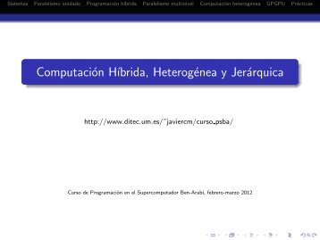 Computación H´ıbrida, Heterogénea y Jerárquica