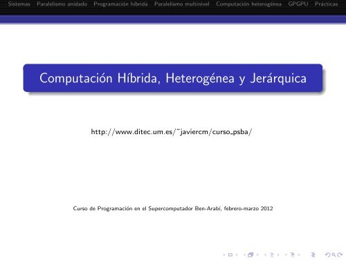 Computación H´ıbrida, Heterogénea y Jerárquica