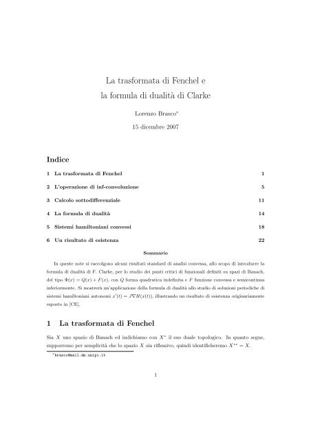 La Trasformata Di Fenchel E La Formula Di Dualità Di Clarke - Foto 4