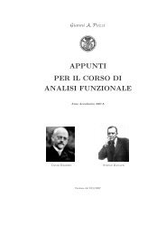 APPUNTI PER IL CORSO DI ANALISI FUNZIONALE