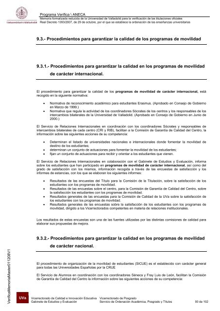 Memoria VERIFICA del master en Informática Industrial.