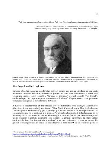 Frege, Russell y el Logicismo. - Matemáticas y Filosofía en el Aula